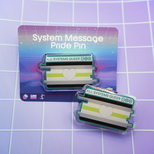Agender Pride System Message Acrylic Pin