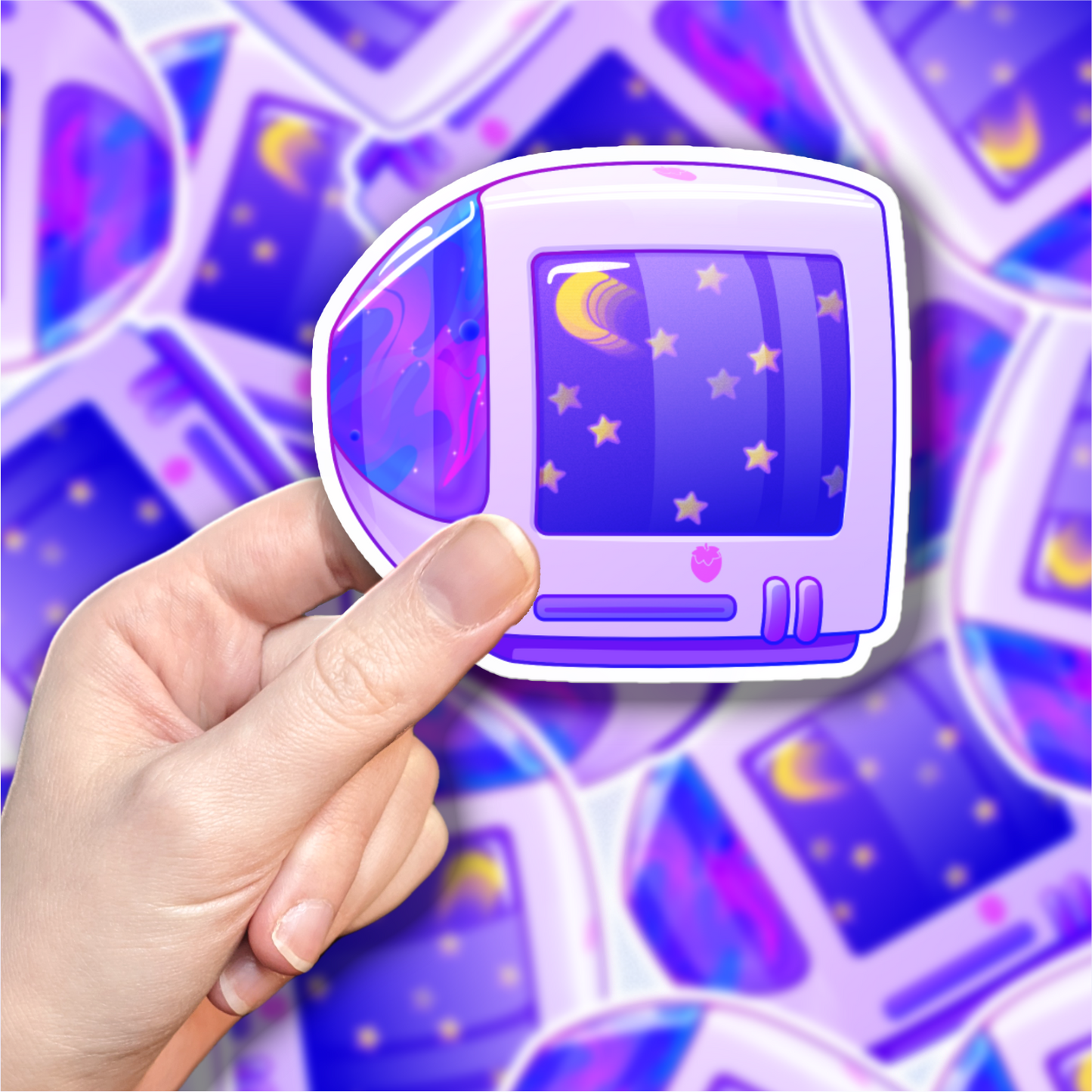 "Celestial iBerry" Y2K Computer-Inspired Vinyl Sticker