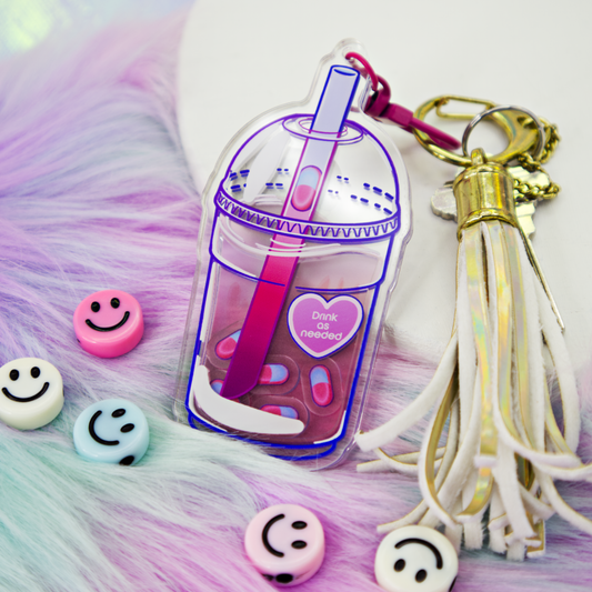 Pill Boba Shaker Acrylic Keychain