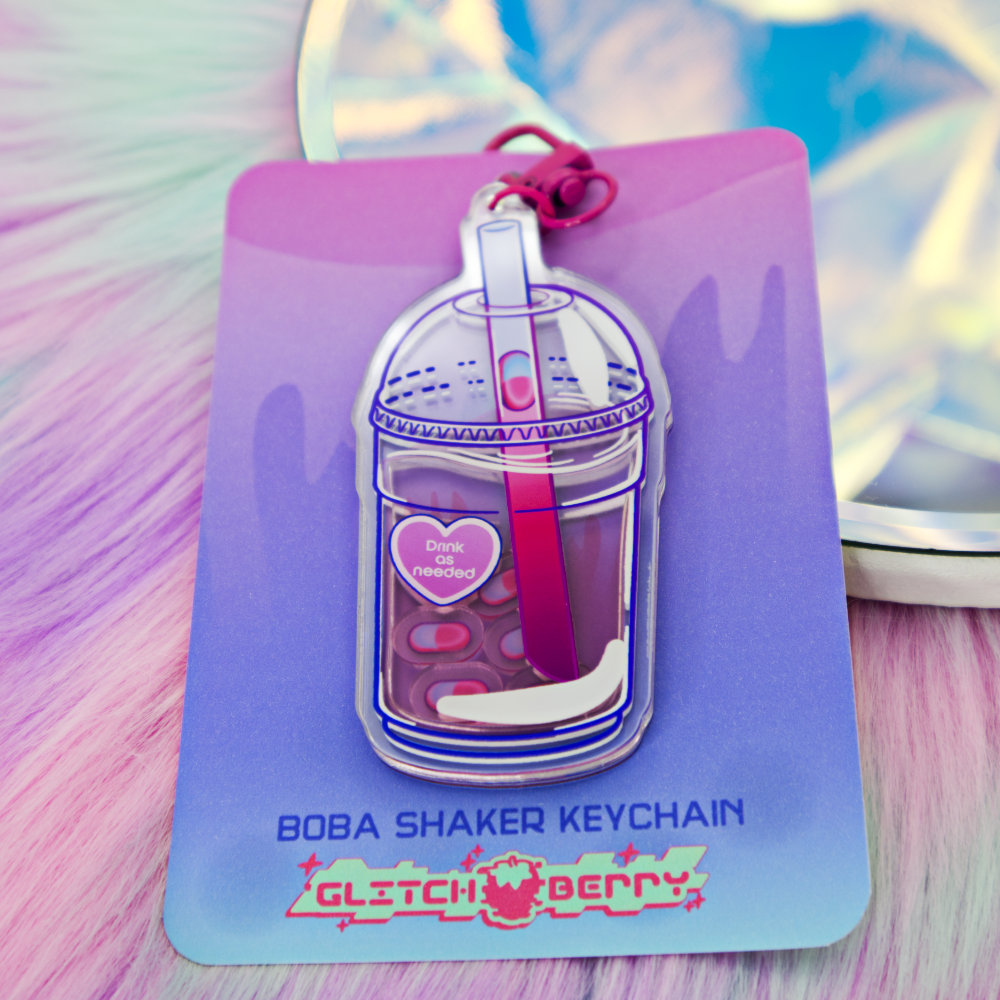 Pill Boba Shaker Acrylic Keychain