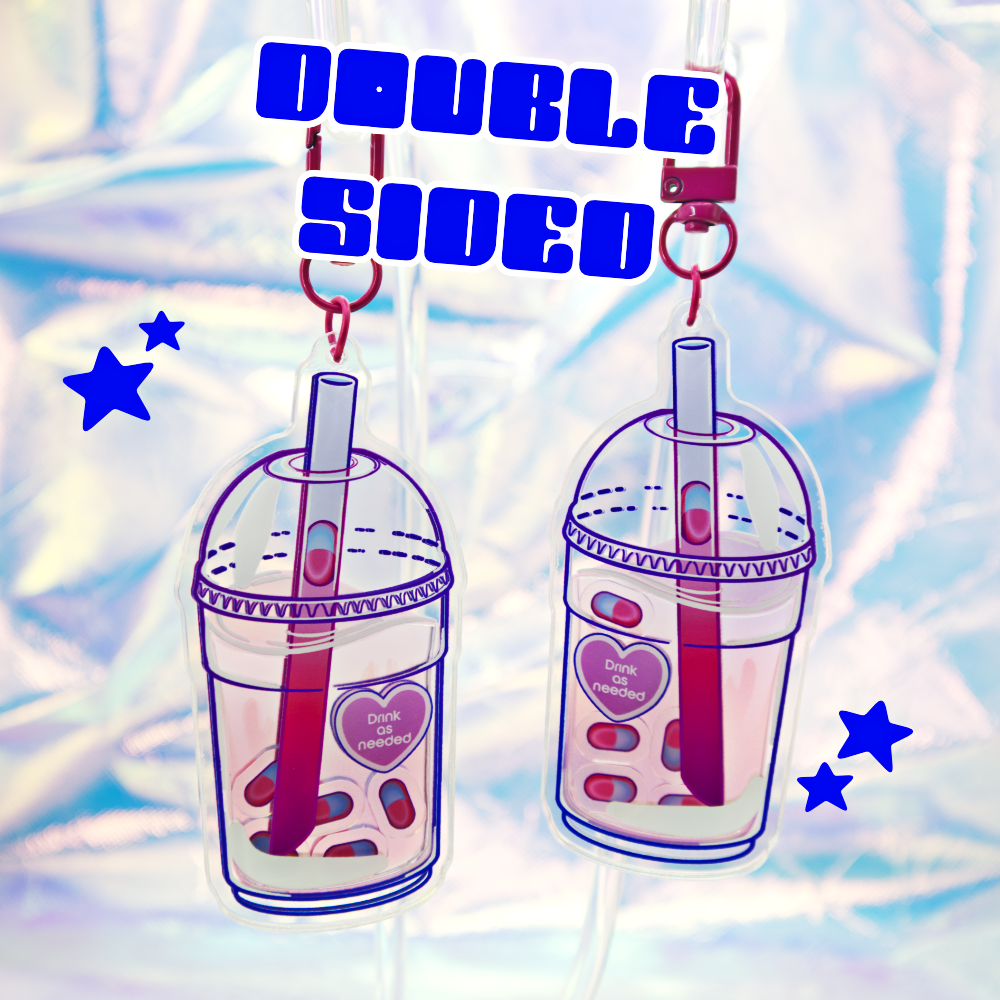 Pill Boba Shaker Acrylic Keychain