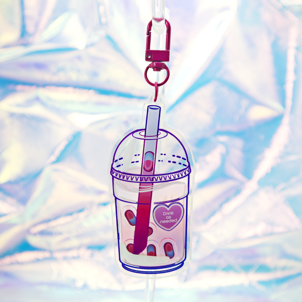 Pill Boba Shaker Acrylic Keychain