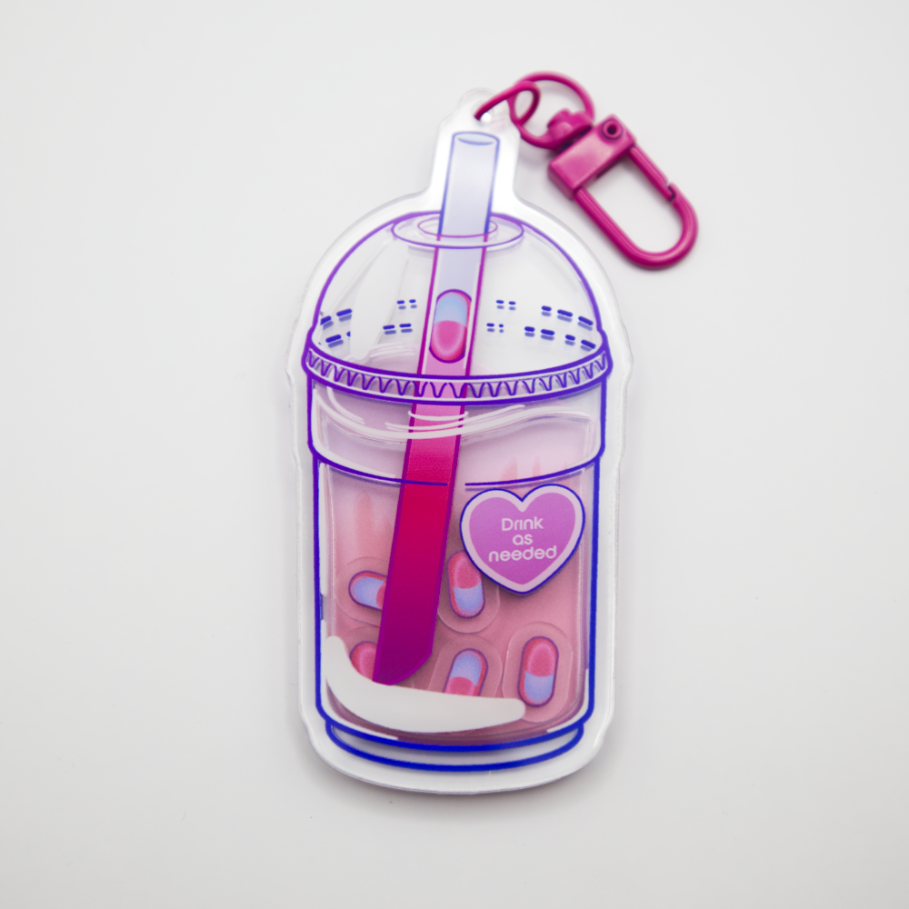 Pill Boba Shaker Acrylic Keychain
