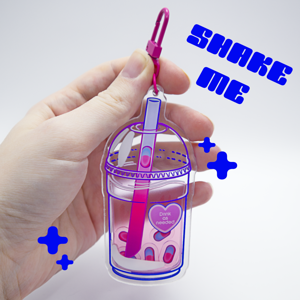 Pill Boba Shaker Acrylic Keychain