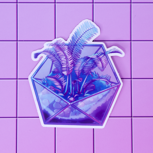 Fern Terrarium Clear Vinyl Sticker