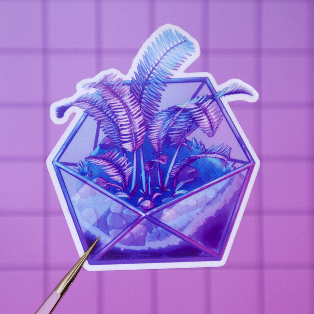 Fern Terrarium Clear Vinyl Sticker