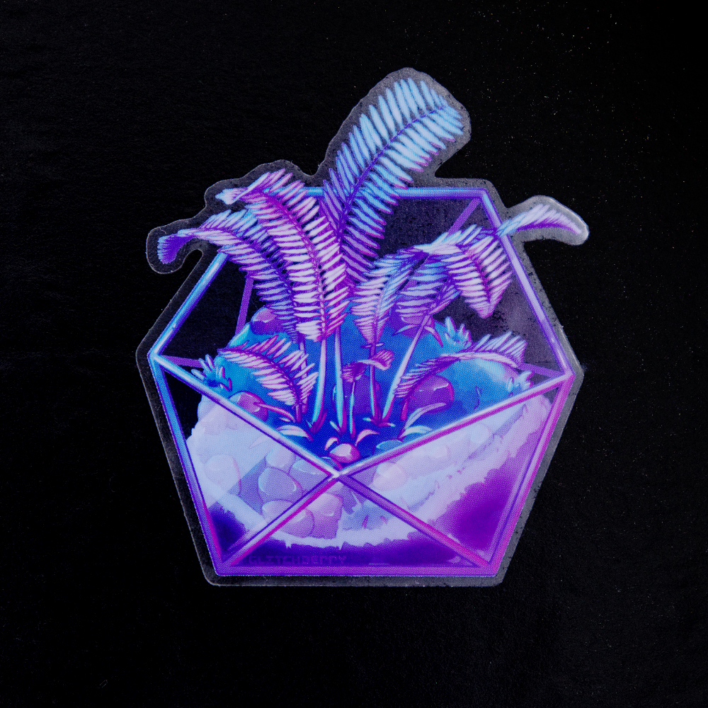 Fern Terrarium Clear Vinyl Sticker