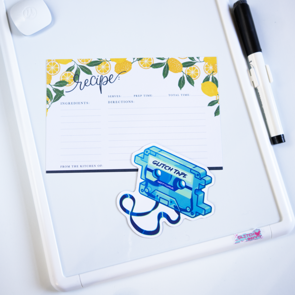 Teal "GlitchTape" Cassette" Fridge Magnet
