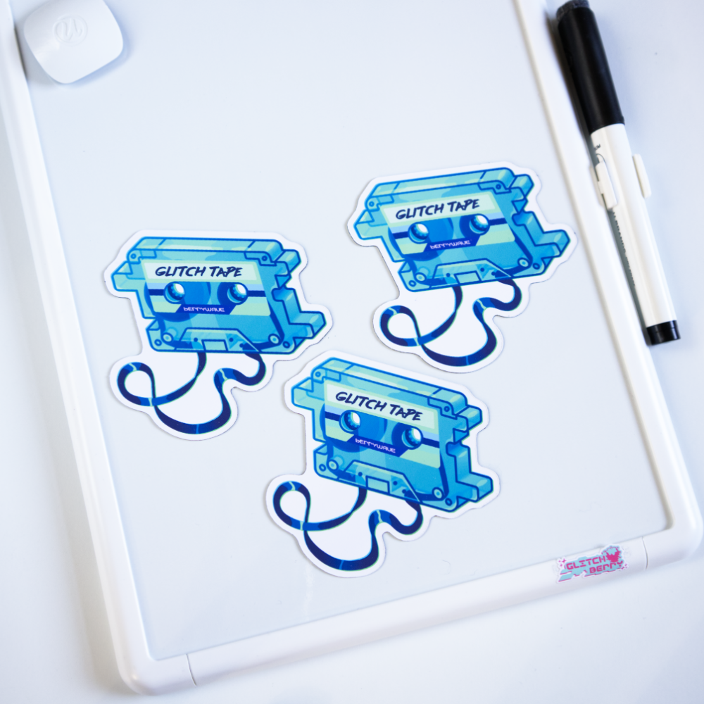 Teal "GlitchTape" Cassette" Fridge Magnet