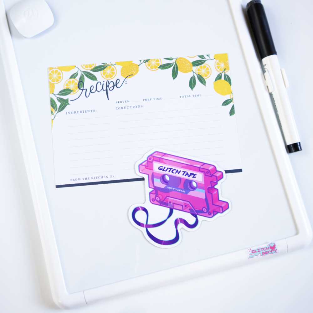 Pink "GlitchTape" Cassette" Fridge Magnet