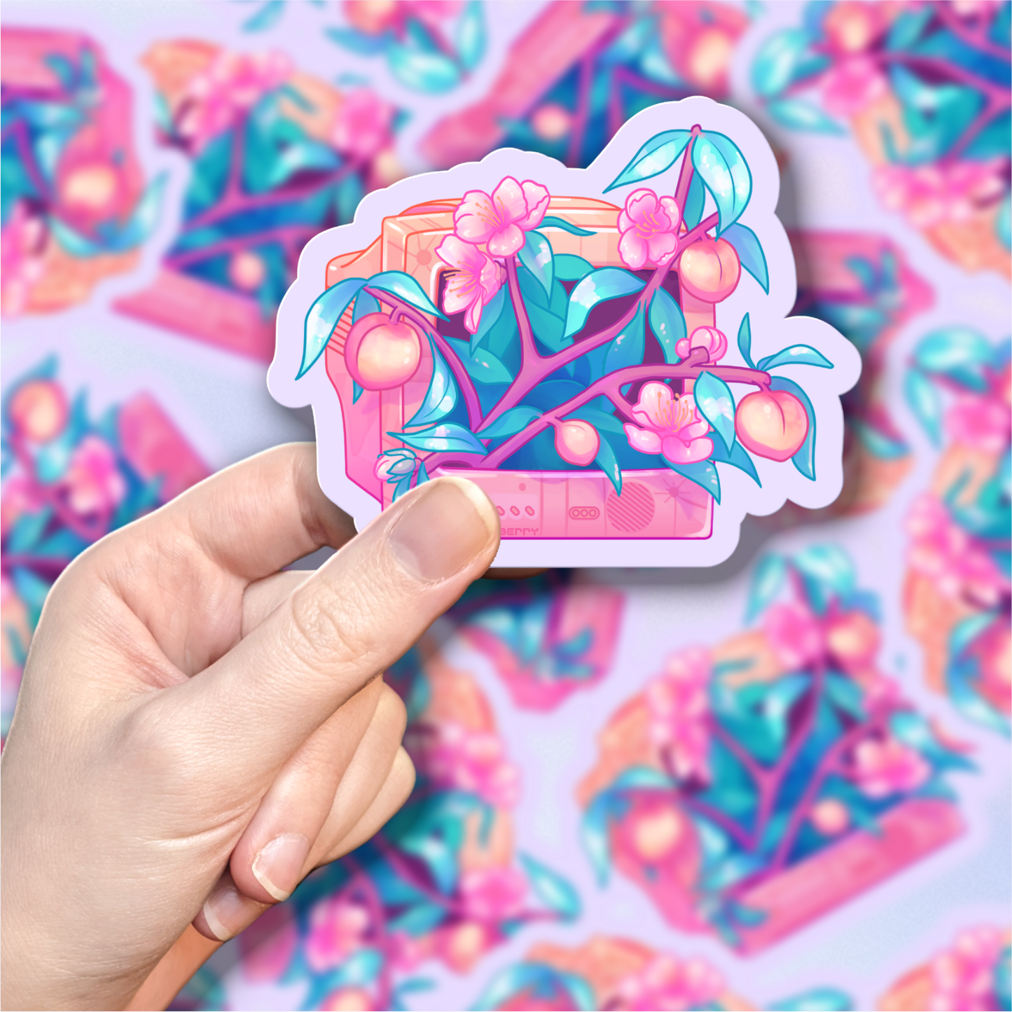 Peach TV Vinyl Sticker