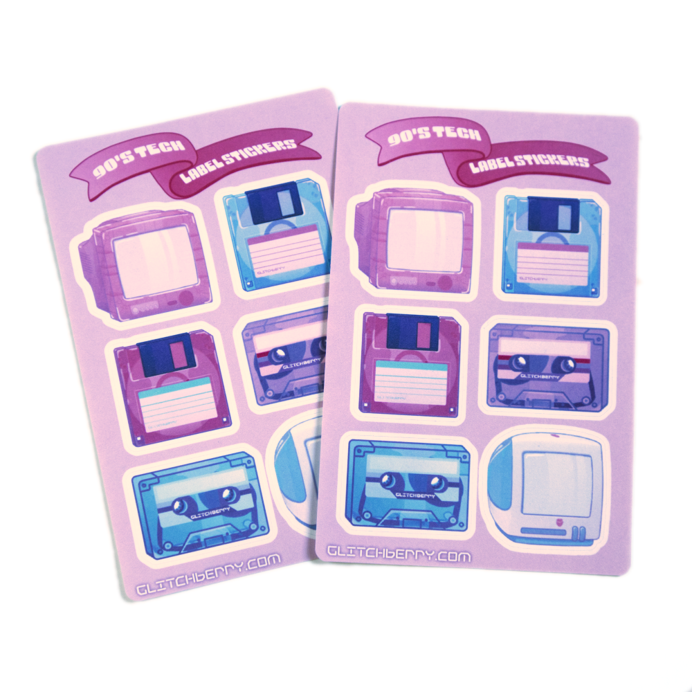 90's Tech Label Sticker Sheet