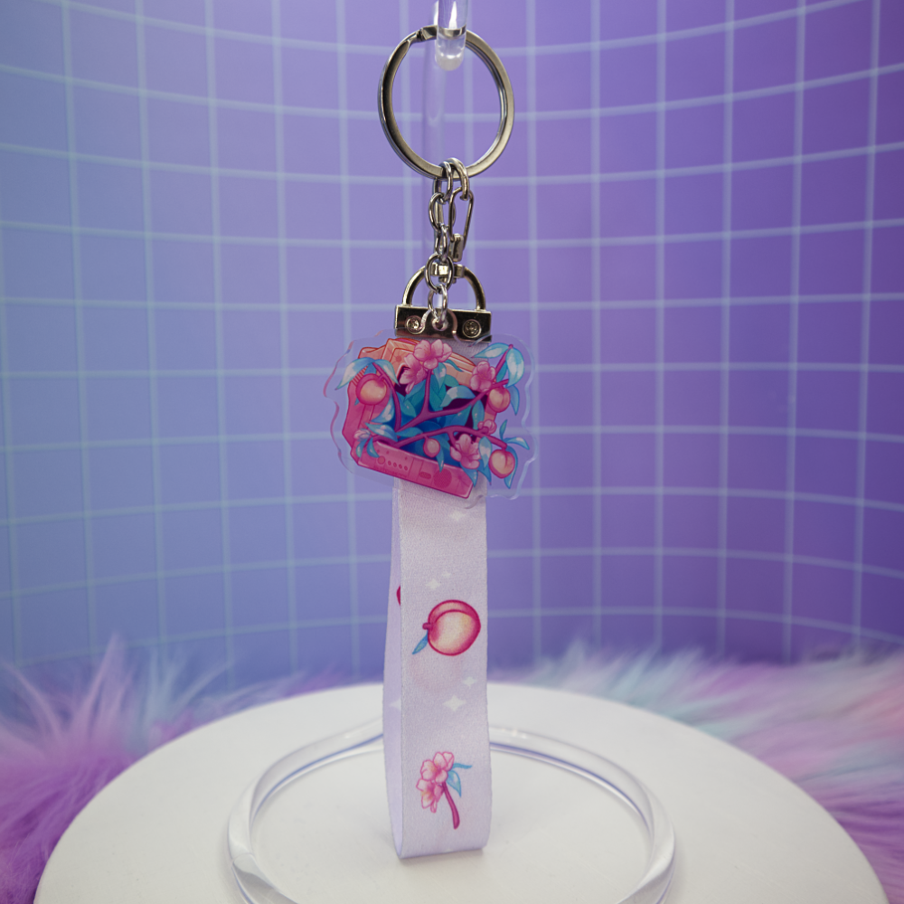 Peach TV Wrist Keychain Lanyard