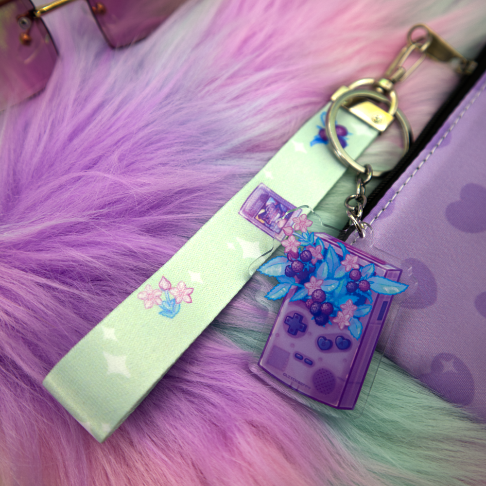 Raspberry Game Toy Wrist Keychain Lanyard