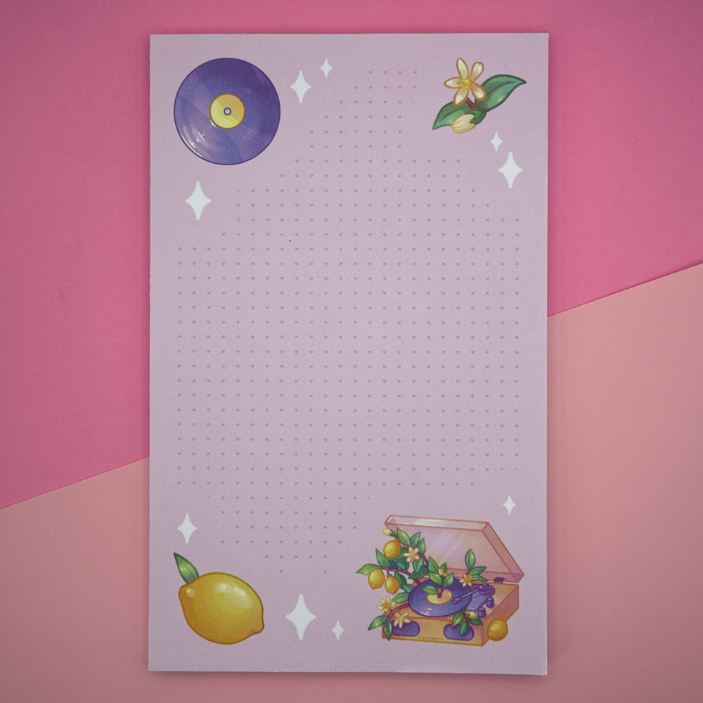 Lemon Record Player 5"x8" Notepad