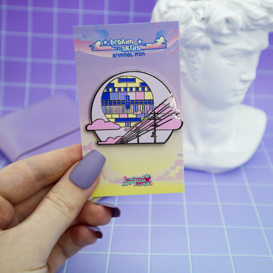 Power Lines Vaporwave Enamel Pin