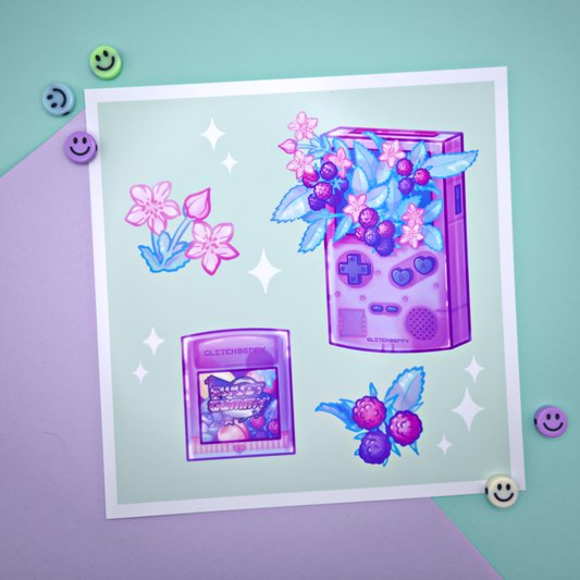 Raspberry Game Console 8x8" Art Print