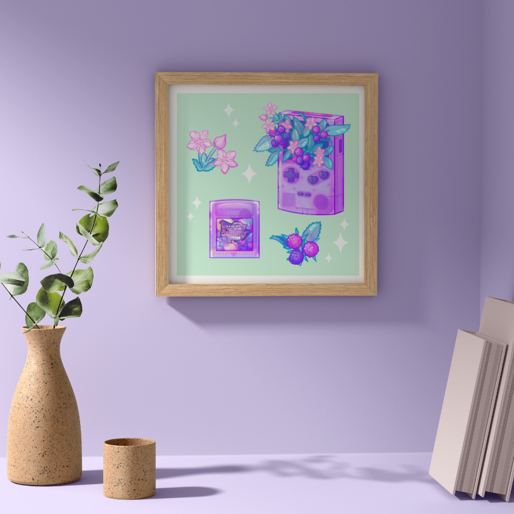 Raspberry Game Console 8x8" Art Print