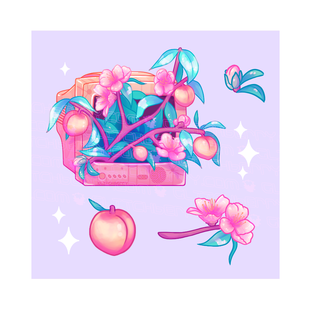 Peach TV 8x8" Art Print