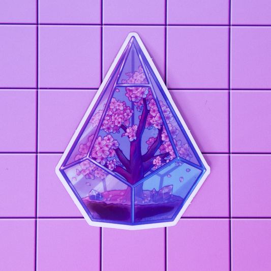 Sakura Terrarium Clear Vinyl Sticker