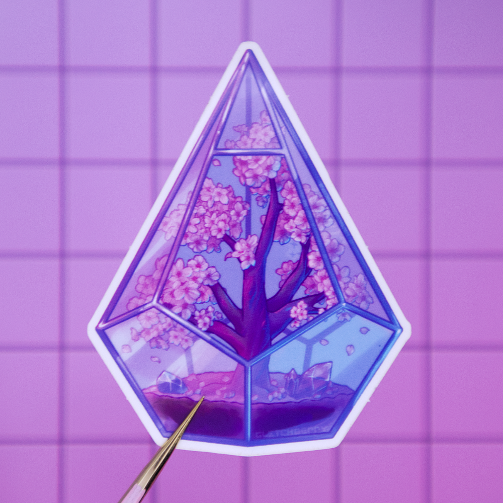 Sakura Terrarium Clear Vinyl Sticker