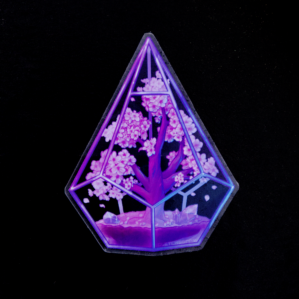 Sakura Terrarium Clear Vinyl Sticker