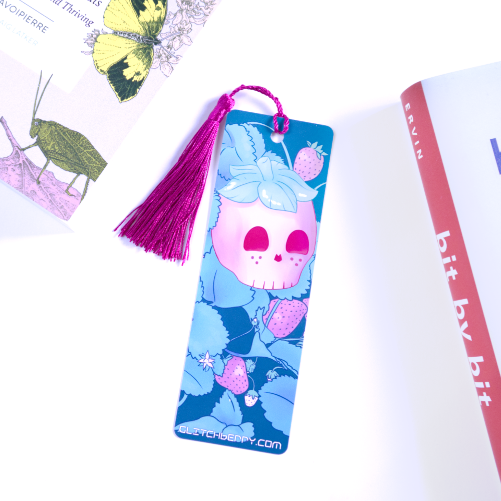 Strawberry Skull Bookmark