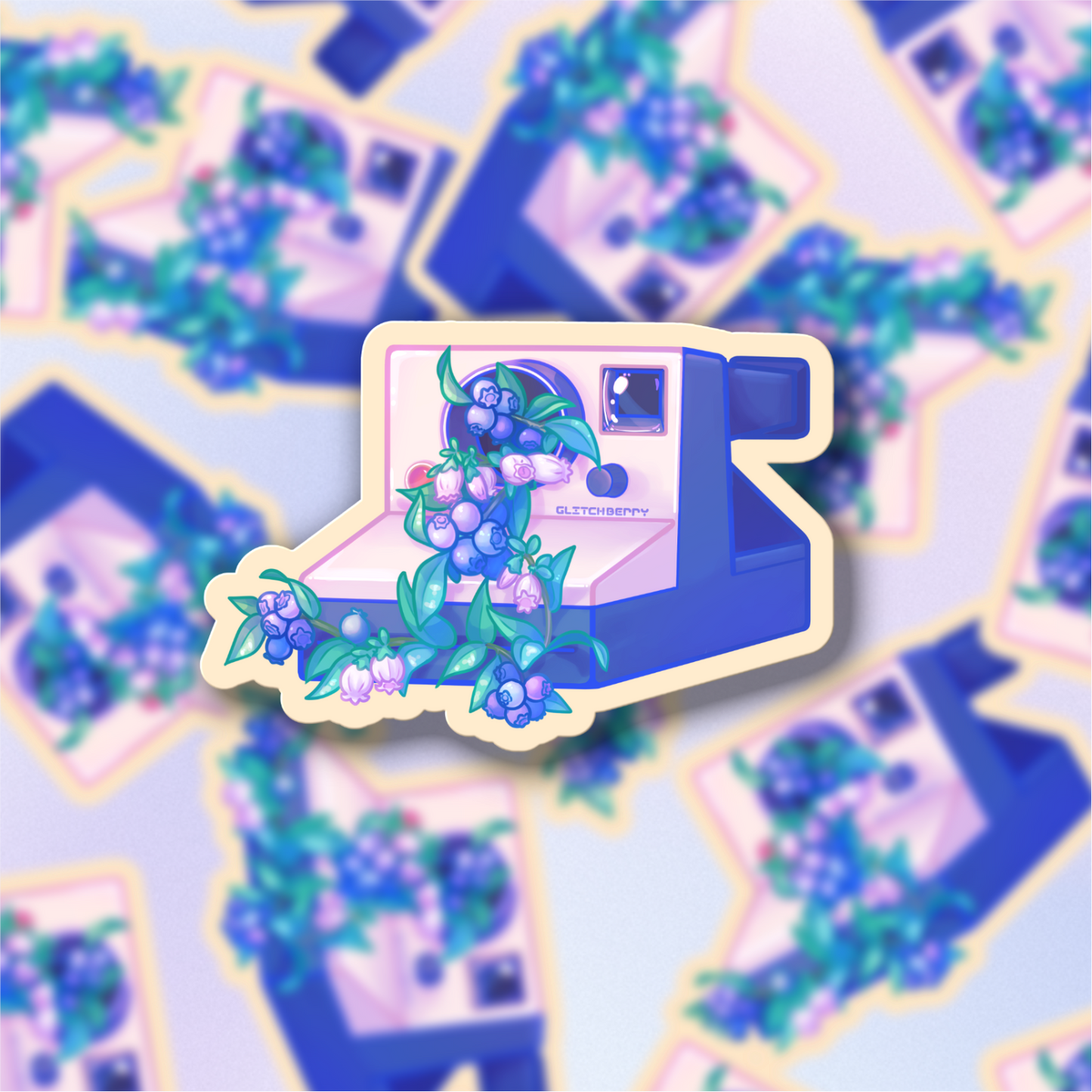 Blueberry Camera Vinyl Sticker