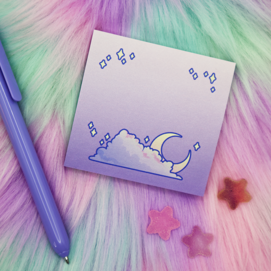 Cloudy Moon Sticky Note Pad
