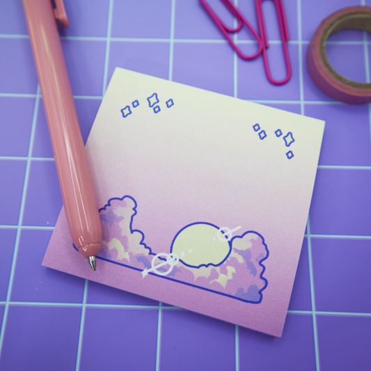 Cloudy Sun Sticky Note Pad