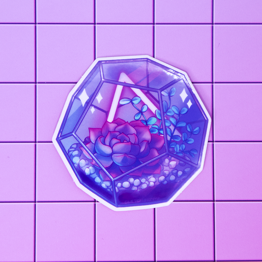 Succulent Terrarium Clear Vinyl Sticker