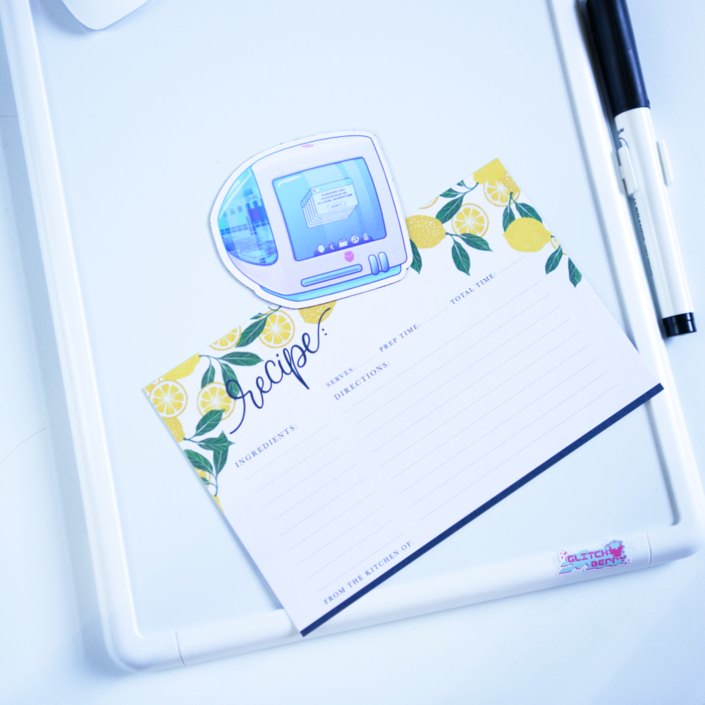 "Glitchy iBerry" Y2K Computer-Inspired Fridge Magnet