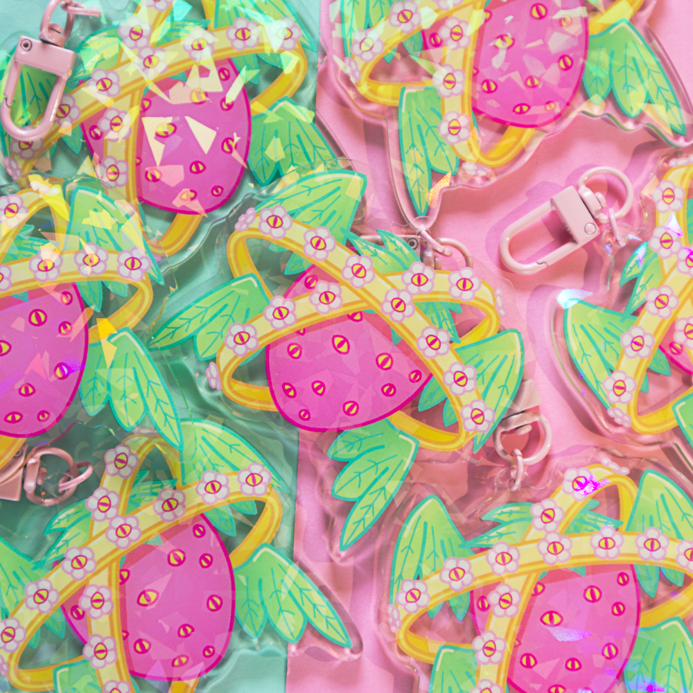 Biblically Accurate Strawberry Acrylic Keychain