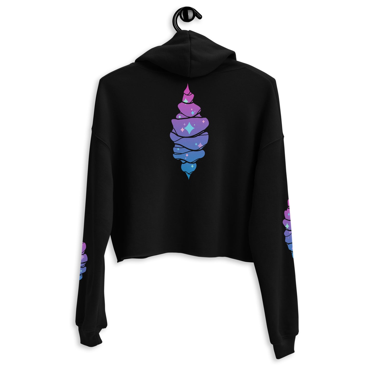 Cosmic Rips Crop Hoodie