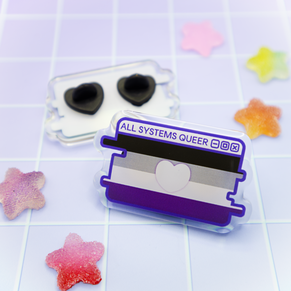 Ace Pride System Message Acrylic Pin