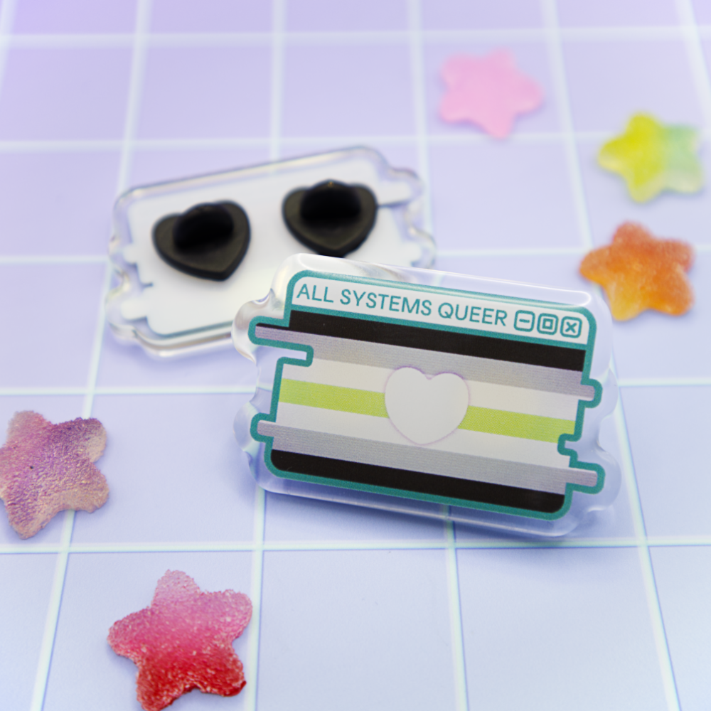 Agender Pride System Message Acrylic Pin