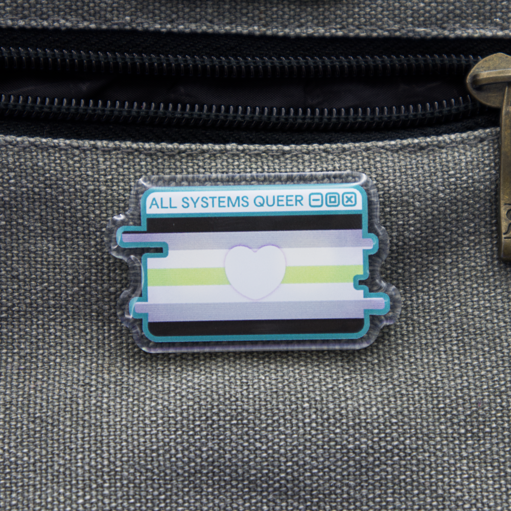 Agender Pride System Message Acrylic Pin