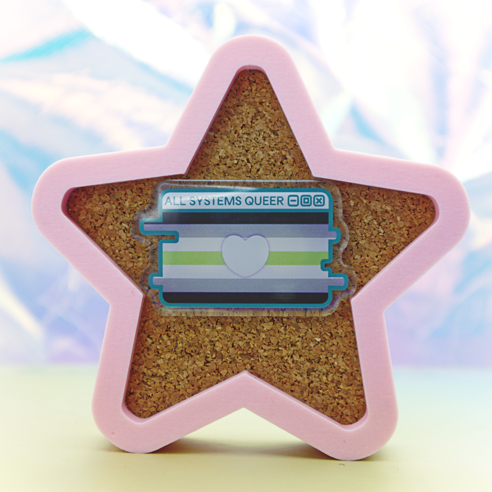 Agender Pride System Message Acrylic Pin