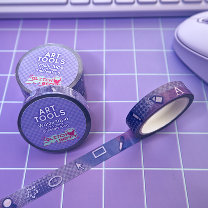 Art Tools Washi Tape on a purple grid background