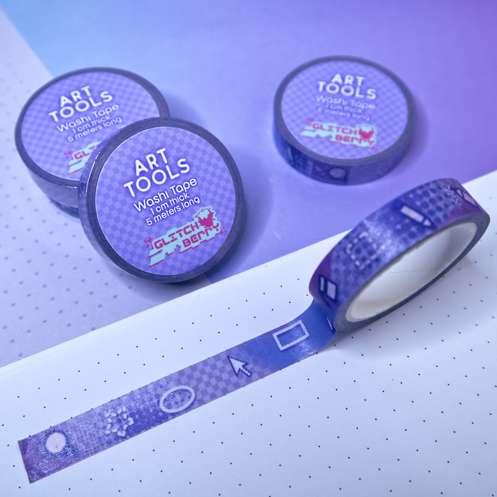Art Tools Wash Tape on a purple and white background