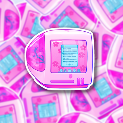 "Sakura iBerry" Y2K Computer-Inspired Vinyl Sticker