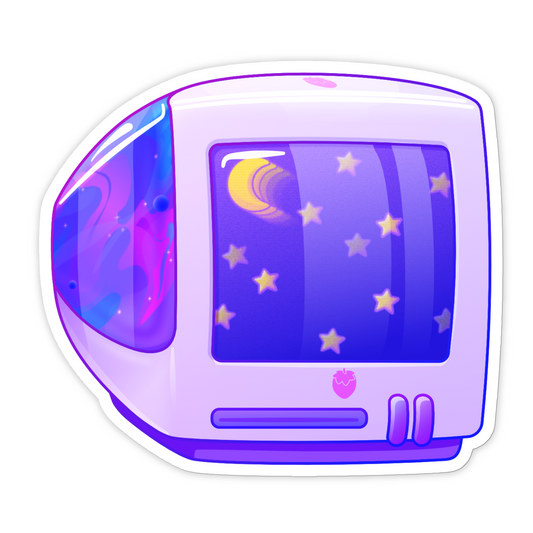 "Celestial iBerry" Y2K Computer-Inspired Vinyl Sticker