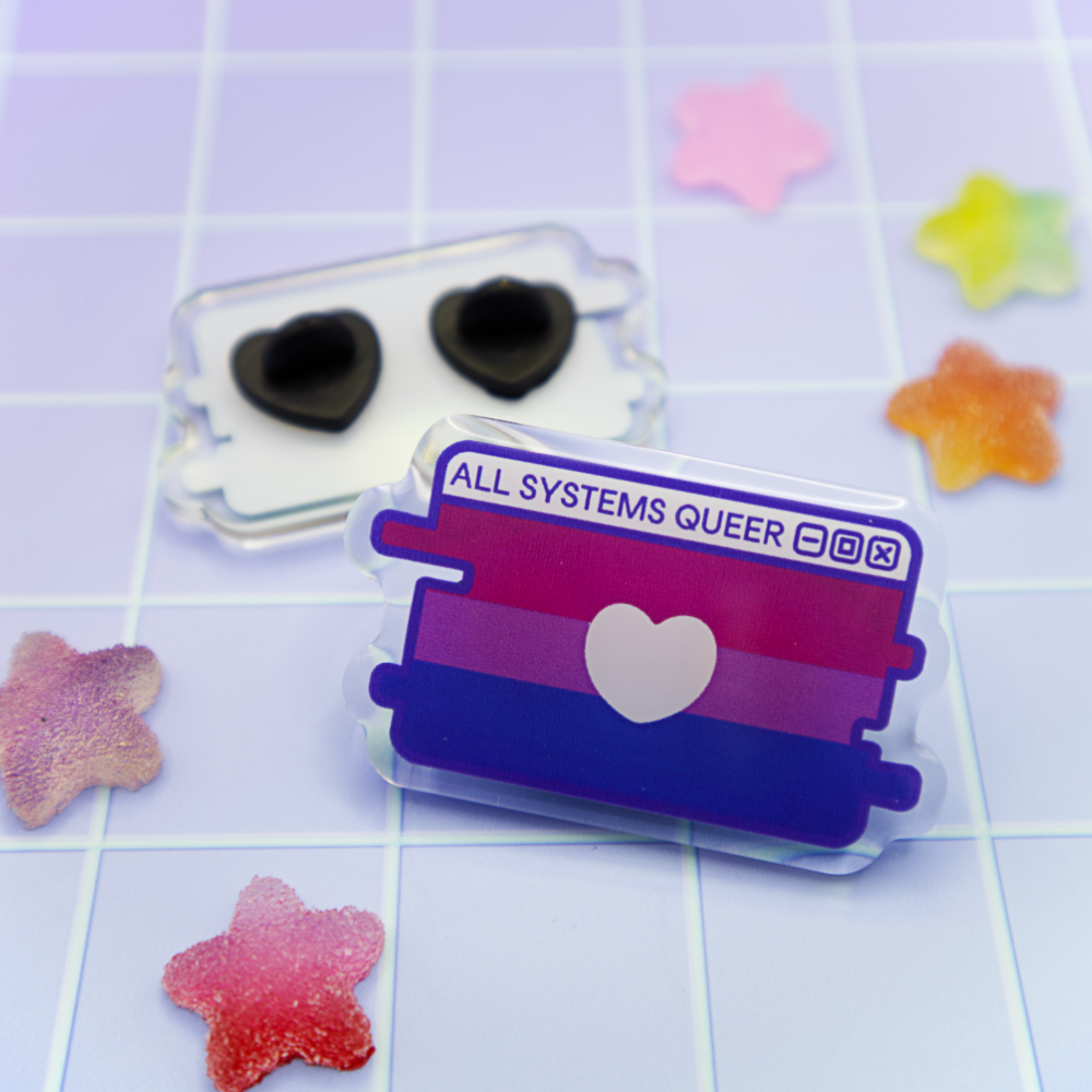 Bi Pride System Message Acrylic Pin