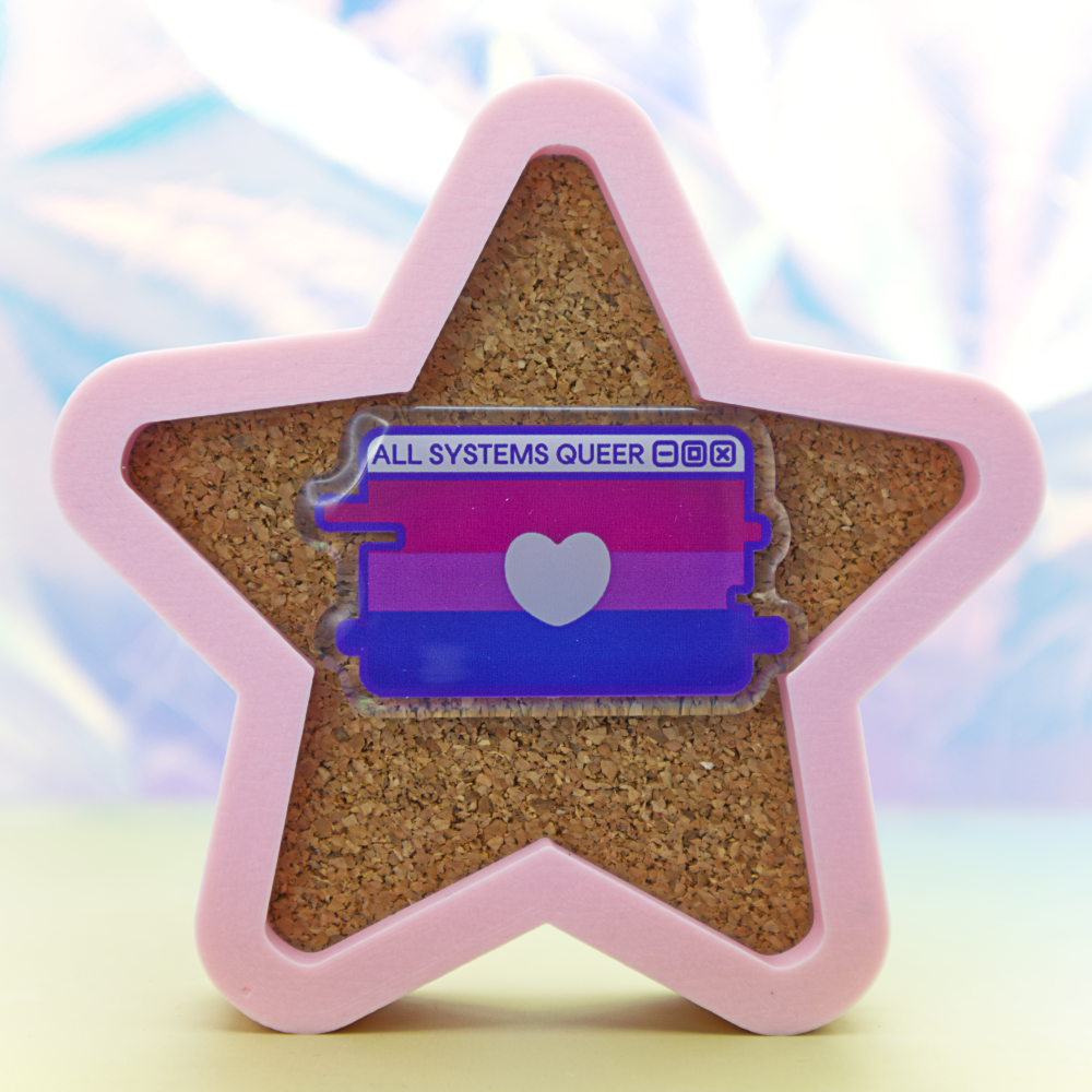 Bi Pride System Message Acrylic Pin