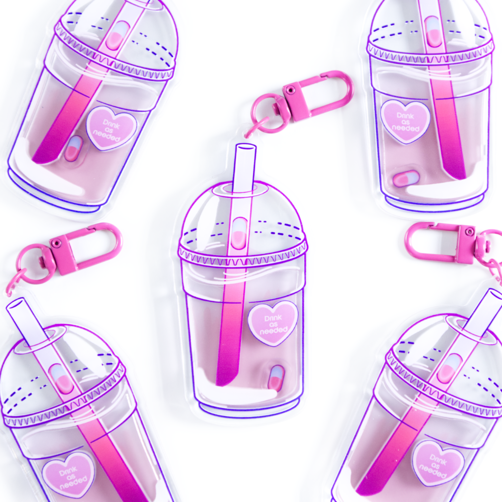 Pill Boba Shaker Acrylic Keychain B-GRADE