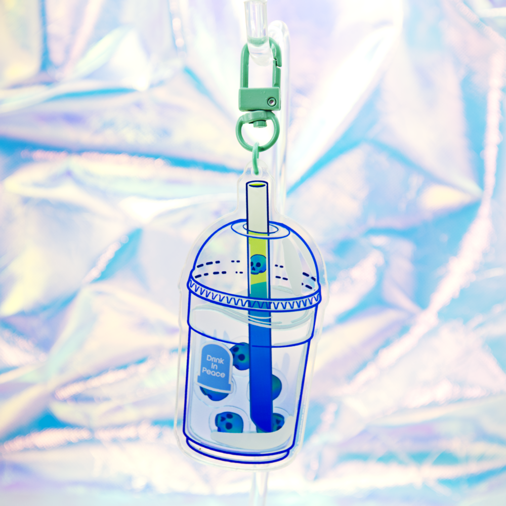 Skull Boba Shaker Acrylic Keychain