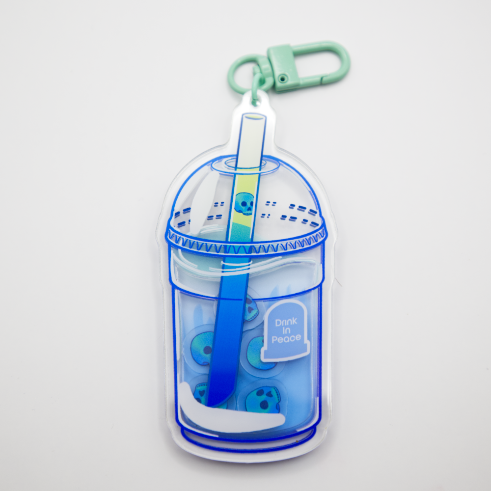 Skull Boba Shaker Acrylic Keychain