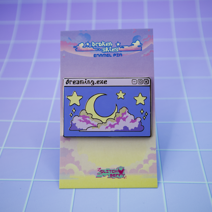 Dreaming.EXE Vaporwave Enamel Pin