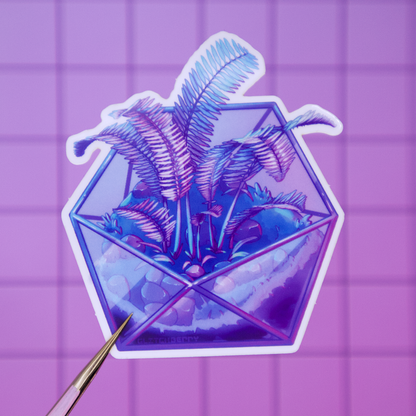Fern Terrarium Clear Vinyl Sticker