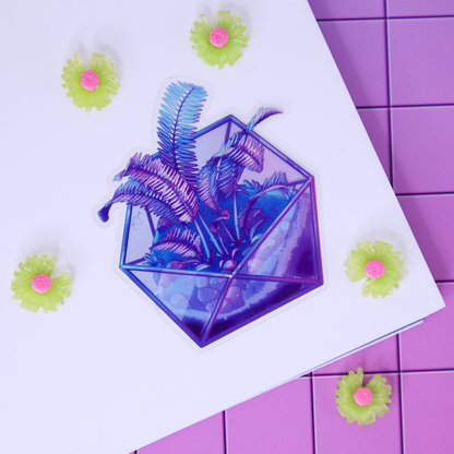 Fern Terrarium Clear Vinyl Sticker